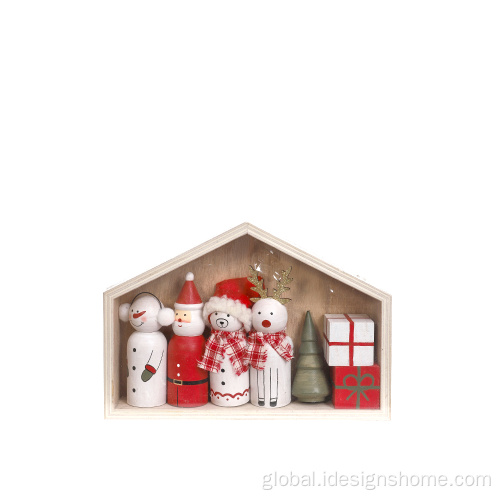 Traditional Christmas Decoration Wooden Nativity Scene Set with Snowman Supplier